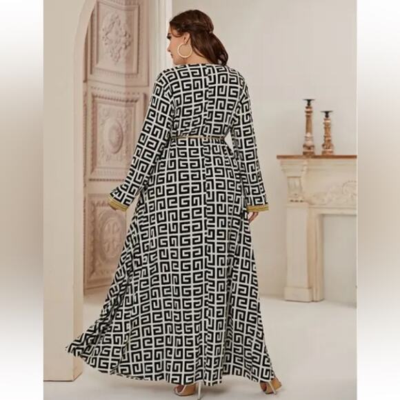 Abaya Womens Plus Size Fashion Elegant Stitching Ramadan Maxi Dress - Picture 2 of 4